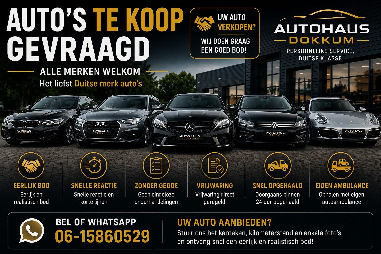 Uw auto verkopen? Binnen 24 uur opgehaald