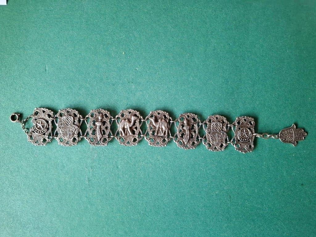 Metalen armband uit Marokko uit vorige eeuw 21 cm, Ophalen of Verzenden, Zo goed als nieuw, Zilver, Staal