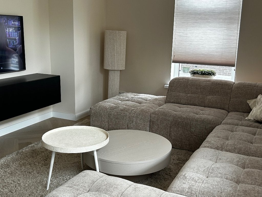 Woood bounds salontafel zgan 44x58 cm, Minder dan 55 cm, Metaal of Aluminium, Rond, Zo goed als nieuw