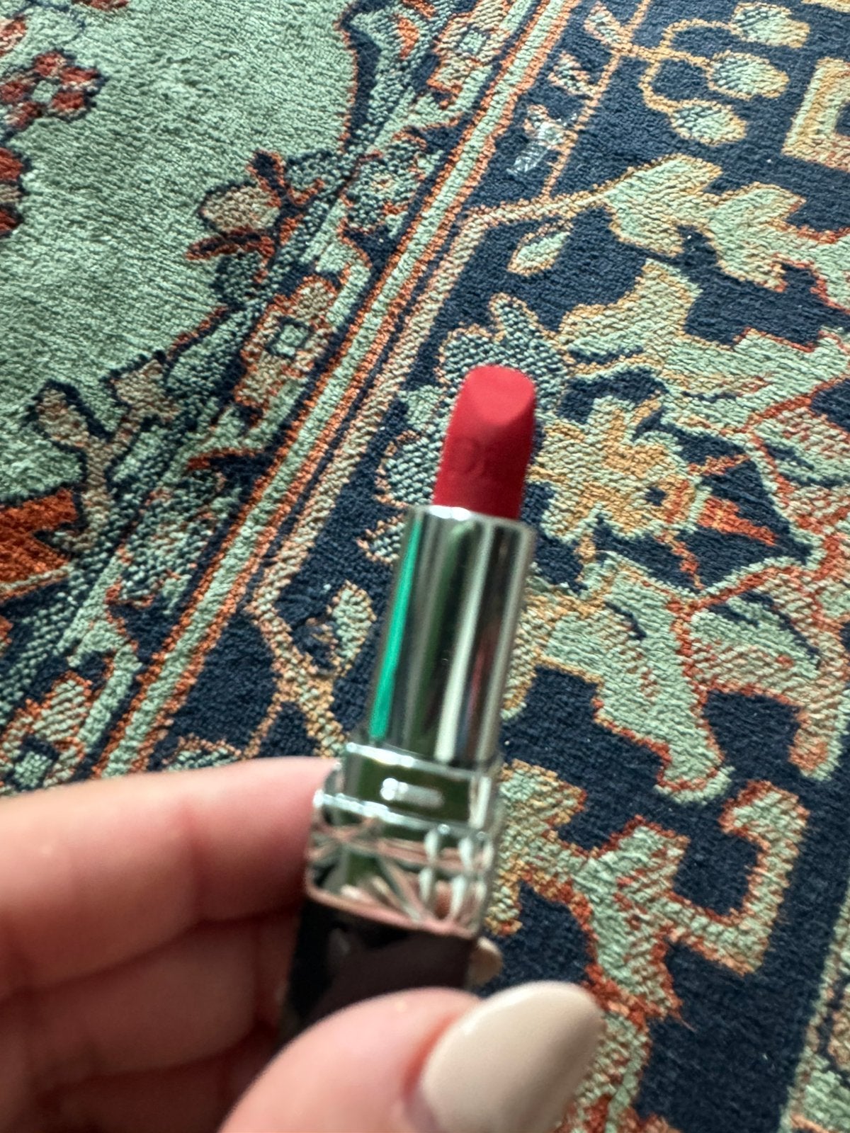 Dior Mini lipstick 999 Velvet, Verzenden, Zo goed als nieuw, Rood, Lippen