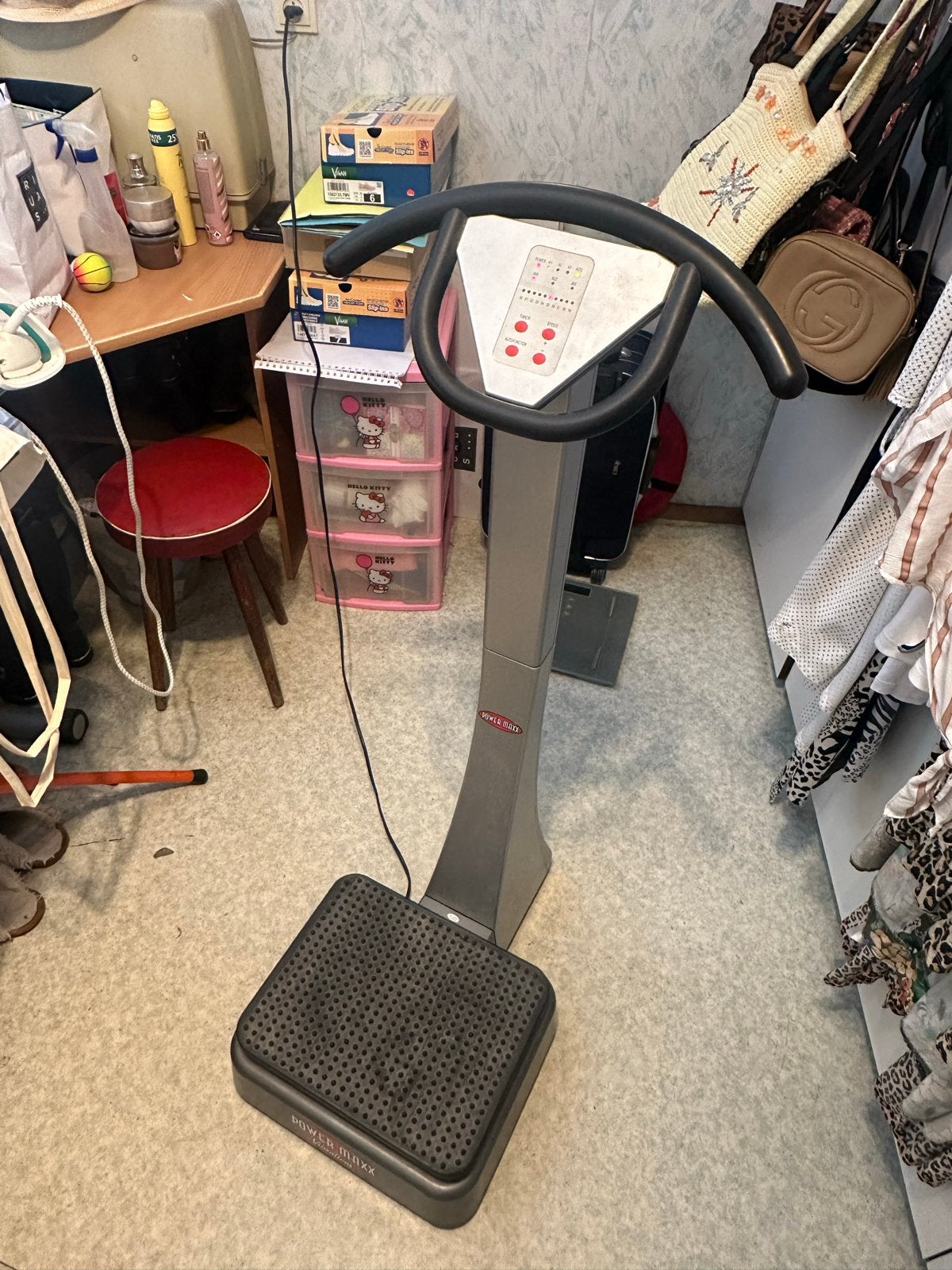 Power Maxx Vibrations trilplaat met staander en handgrepen, Ophalen, Overige materialen, Gebruikt, Trilplaat