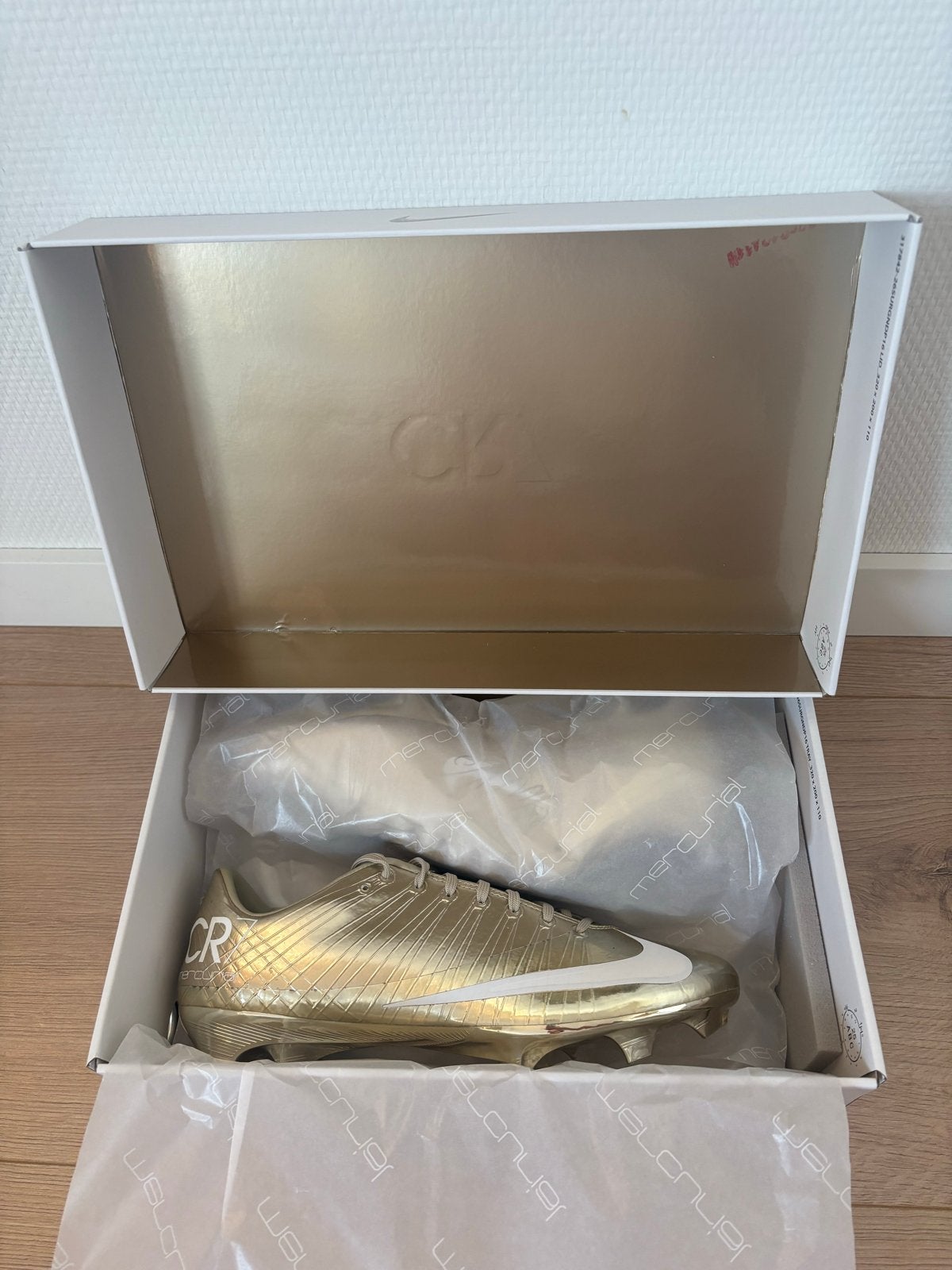 Nike Mercurial Superfly CR7 FG Gouden Voetbalschoenen, Maat XS of kleiner, Ophalen of Verzenden, Nieuw, Schoenen