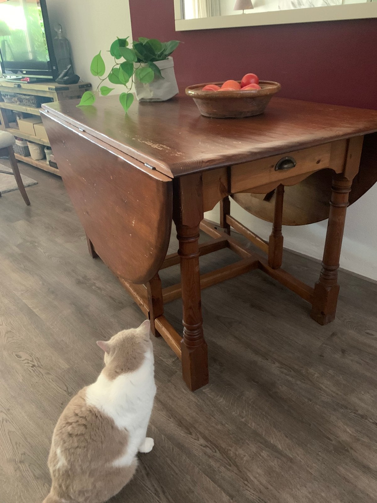 Frans, hangoor eettafel, grenen, groot., Ophalen