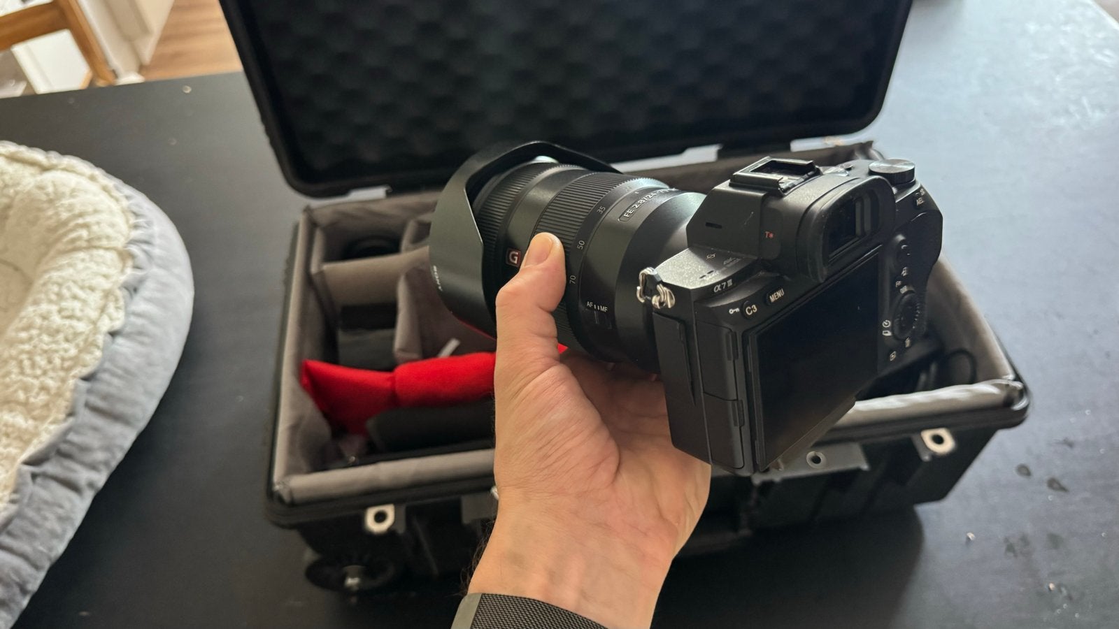Sony A7 III met 24-70mm GM lens, ook los te koop, Ophalen, Beeldstabilisatie, Zo goed als nieuw, Accu
