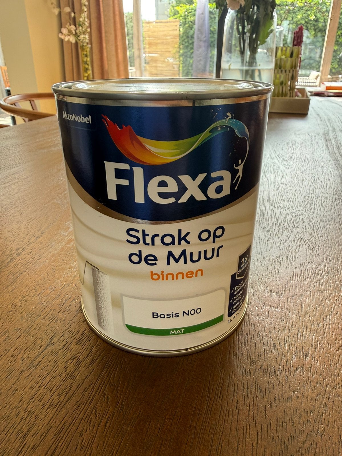 Flexa muurverf groen 1 liter, Doe-het-zelf en Verbouw, Verf, Beits en Lak, Ophalen, Nieuw, Verf, Minder dan 5 liter