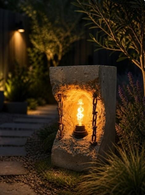 Buitenlamp van beton, Ophalen, Overige materialen, Stoer robuust beton sober tuin, Nieuw