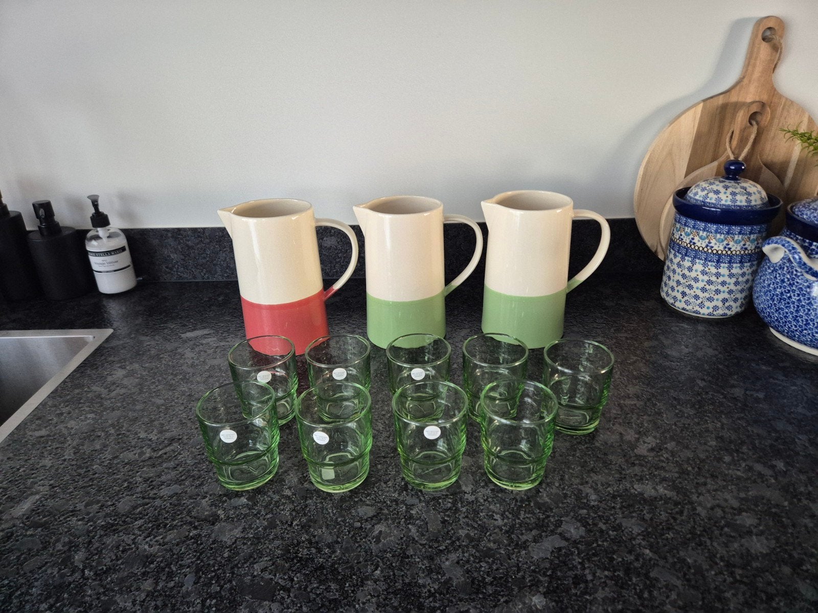 Postcodeloterij kannen met glazen, Ophalen, Glas, Overige stijlen, Glas of Glazen