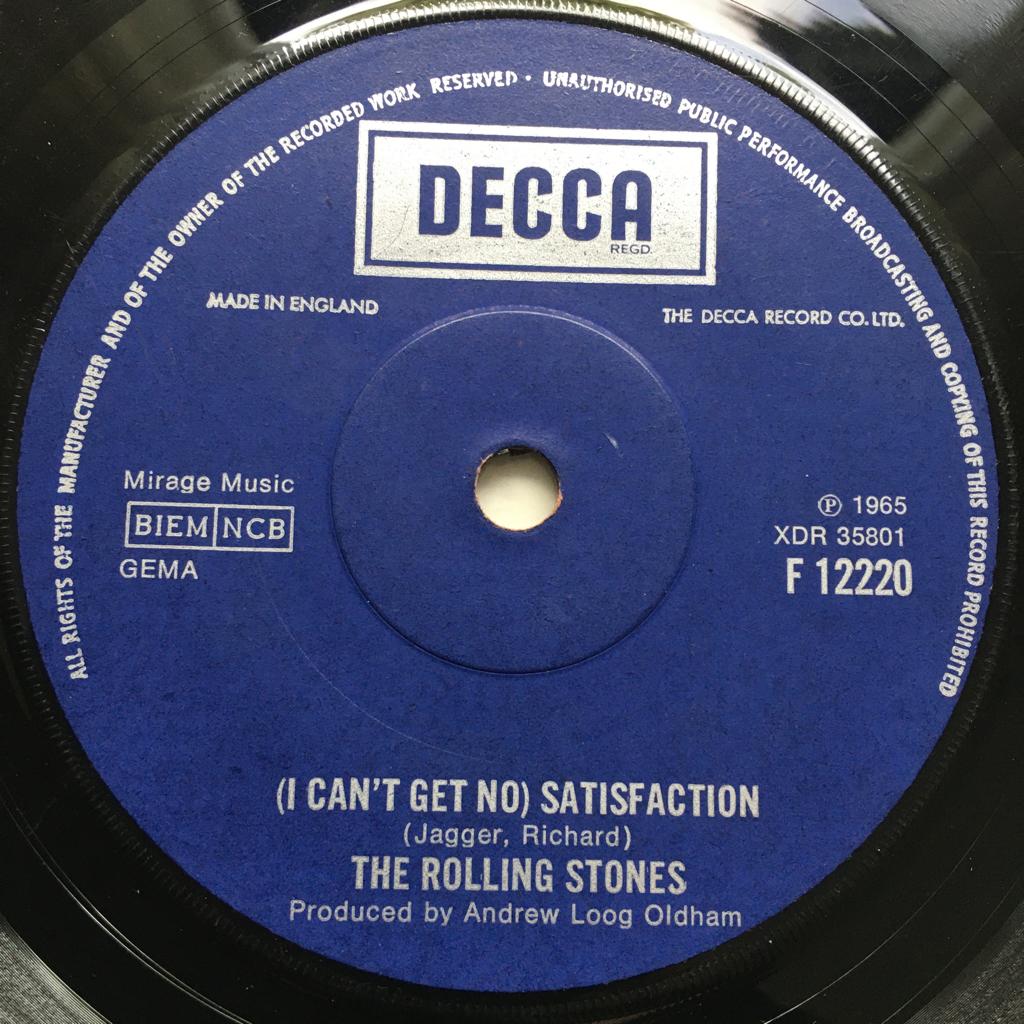 UK9 rolling stones Satisfaction '68 UK F12220 closed cen €45, Gebruikt, 7 inch, Single, Ophalen of Verzenden