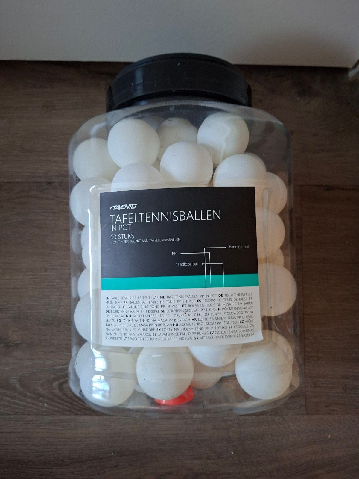 Avento Tafeltennisballen in Pot - 60 Stuks, Sport en Fitness, Tafeltennis, Ophalen, Nieuw, Net, Batje(s) of Balletje(s)