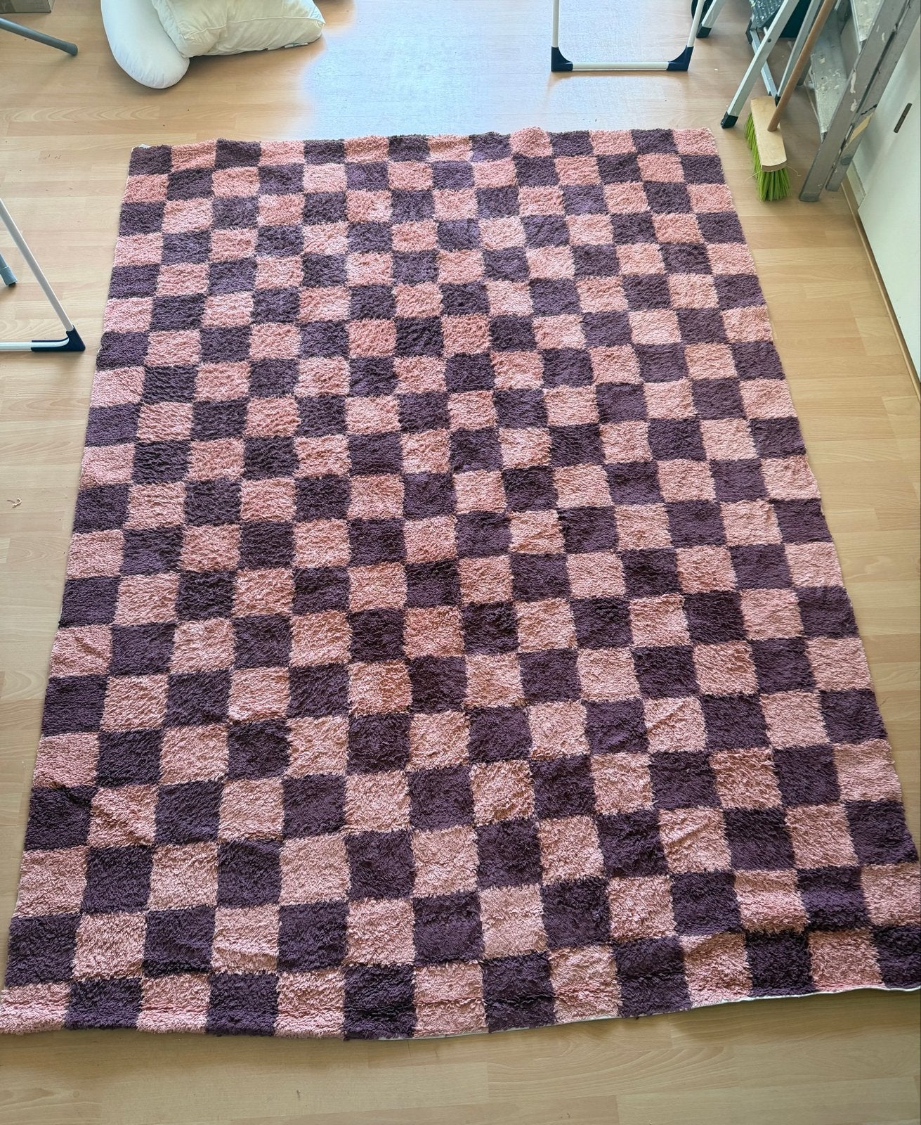Jotex Vloerkleed 170x240 cm - Geruit Roze/Paars, Ophalen, 150 tot 200 cm, 200 cm of meer, Zo goed als nieuw