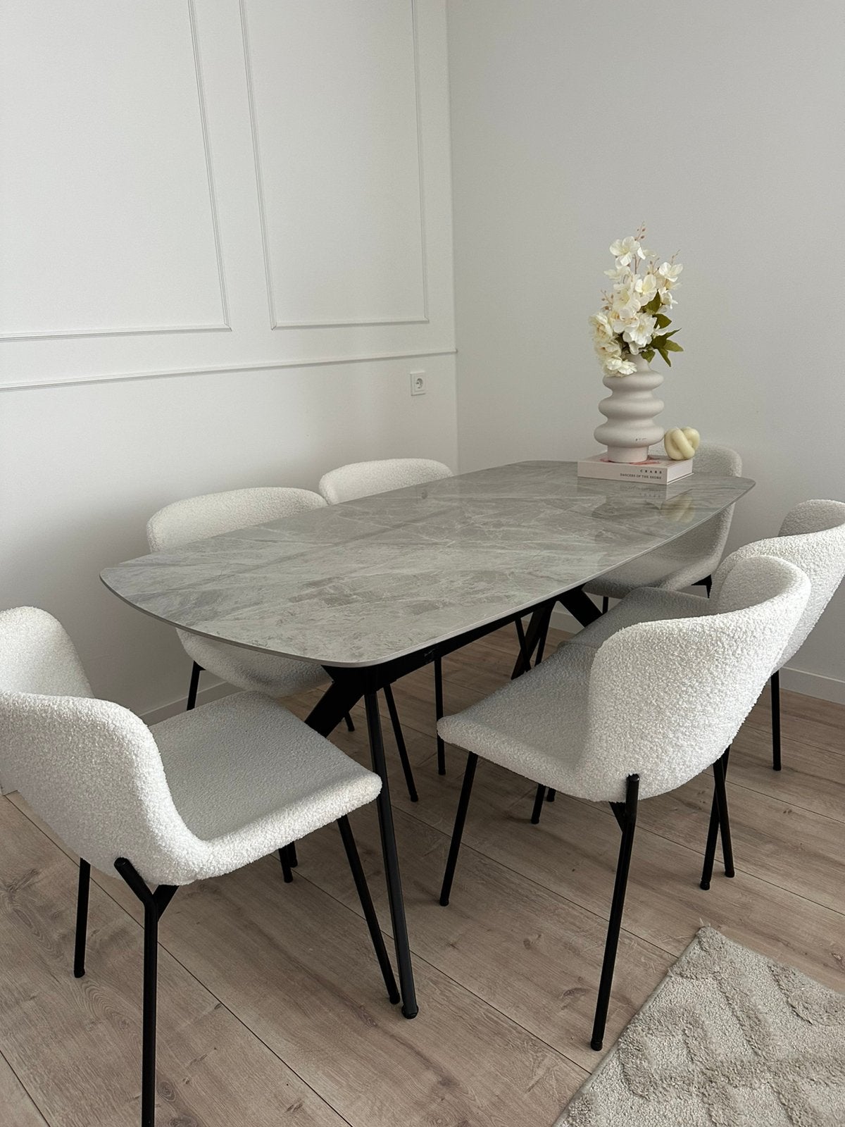 Eettafel marmerlook, Ophalen, 50 tot 100 cm, Zo goed als nieuw, Metaal