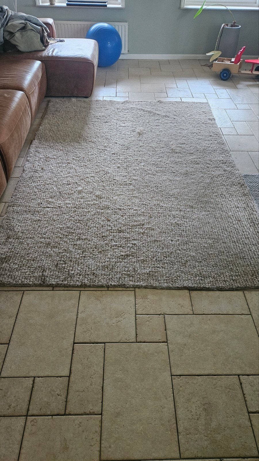 Beige wollen vloerkleed (3x2m) - Japandi stijl, Ophalen