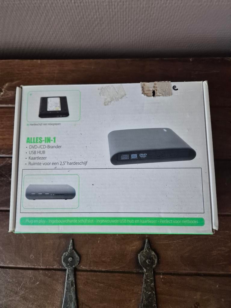 Alles-in-1 Externe DVD/CD Brander met USB Hub & Kaartlezer, Computers en Software, Optische drives, Dvd, Zo goed als nieuw, Extern