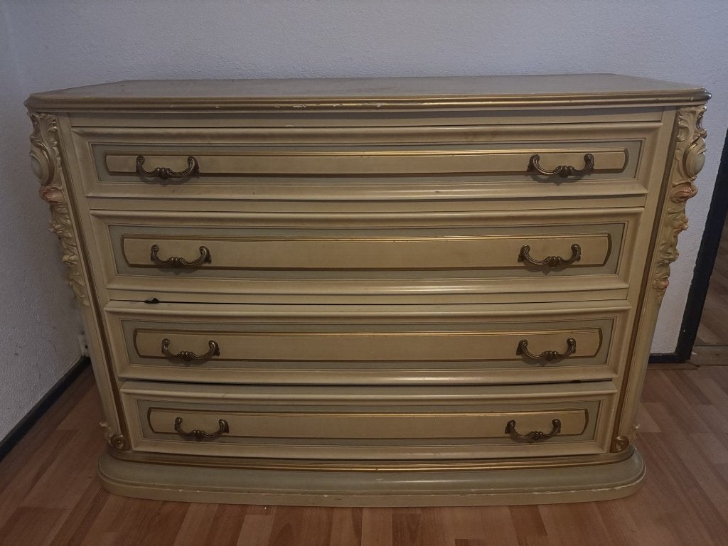 japanse ladekast met goudkleurige details, Ophalen, Gebruikt, 100 tot 150 cm, Klassiek, Antiek, Barok