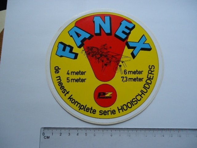 sticker oud PZ Zweegers FANEX hooischudder machine landbouw, Verzenden, Zo goed als nieuw, Bedrijf of Vereniging