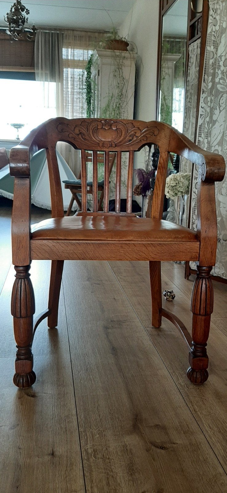 antieke bureaustoel, Ophalen