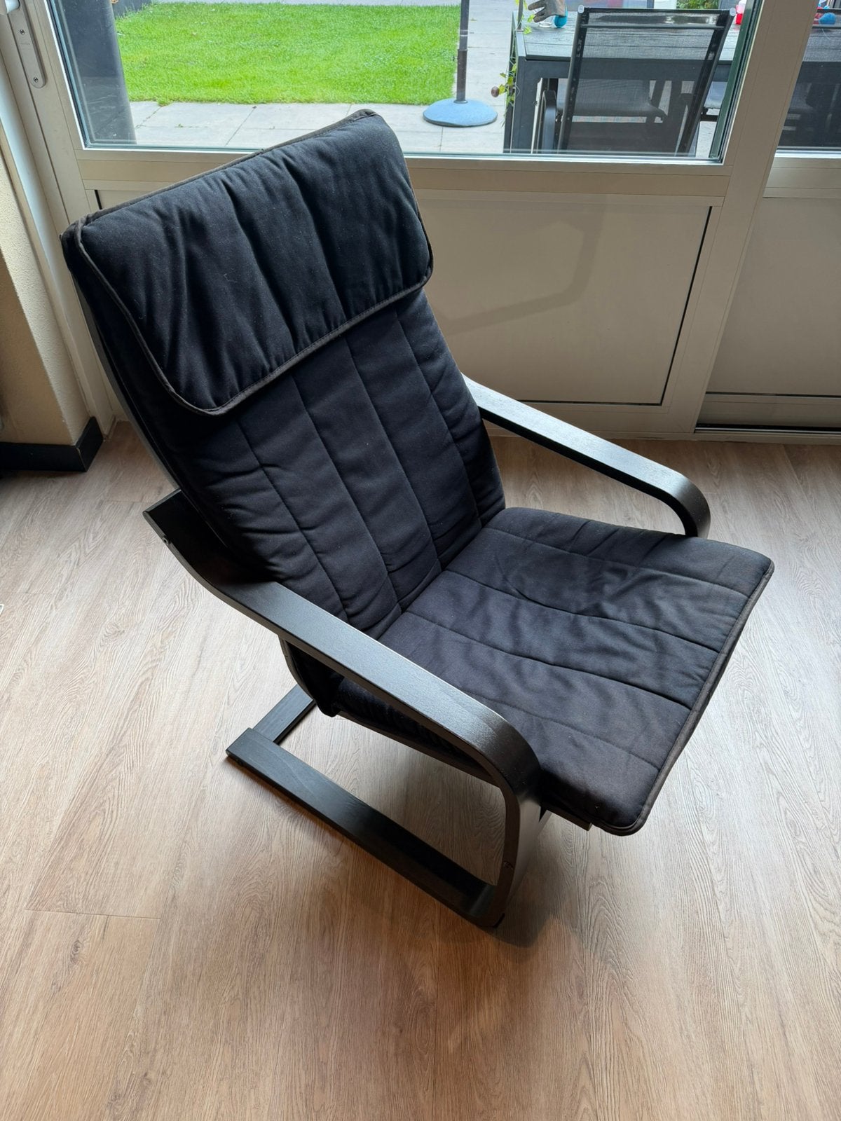 Stoel zwart (IKEA poäng), Huis en Inrichting, Ophalen, Gebruikt, 50 tot 75 cm