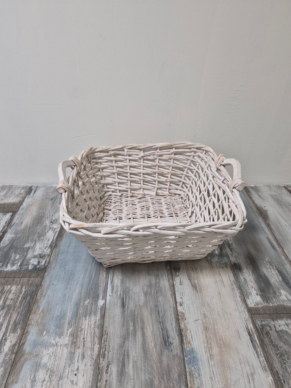 Vierkante witte mand, Huis en Inrichting, Gevlochten, Mand, Vierkant, Nieuw