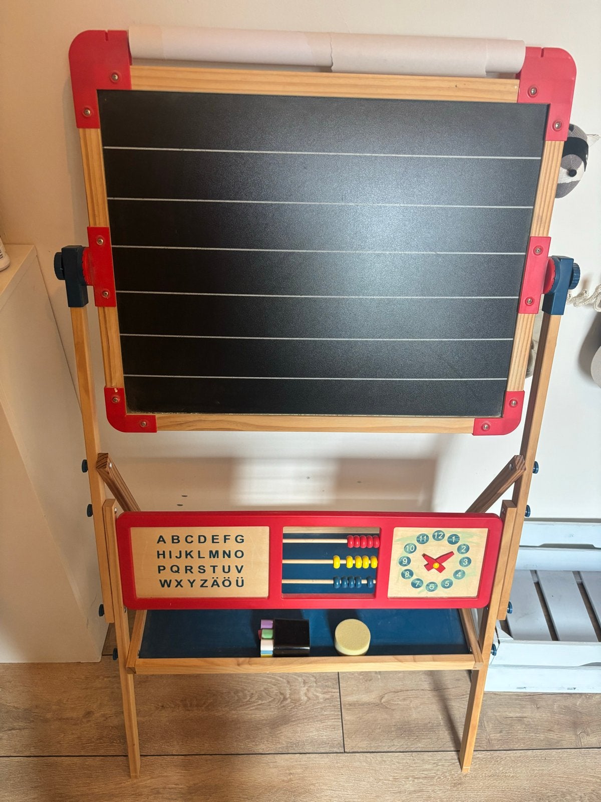 Houten Tekenbord met Krijt- en Whiteboard, inclusief accesso, Ophalen, Zo goed als nieuw, Knutselen