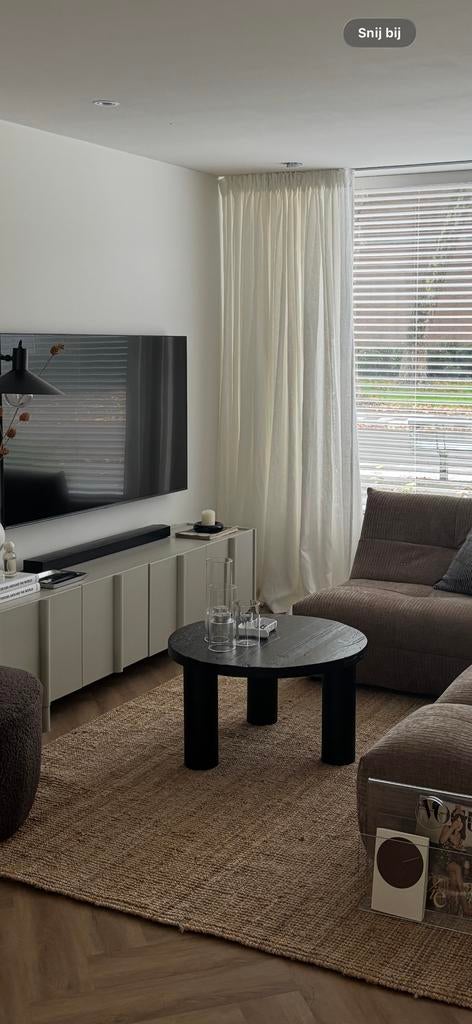Ronde zwarte houten salontafel van Loods 5, Ophalen, Gebruikt, Rond, 50 tot 100 cm