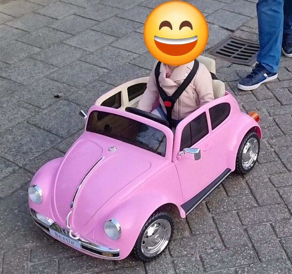 Elektrische kinderauto Beetle roze, Ophalen, Zo goed als nieuw