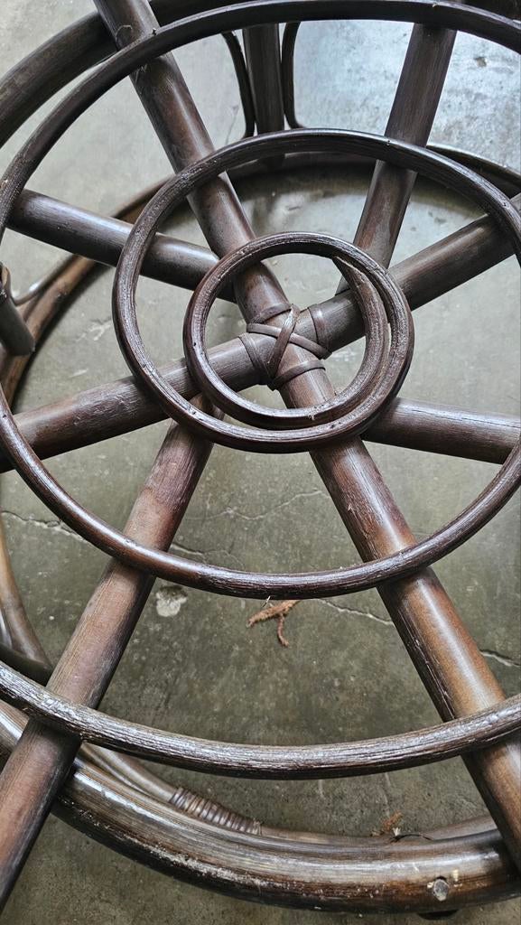 Vintage Rotan Papasan Stoel - Bruin, Gebruikt, Bruin, Riet of Rotan, Ophalen of Verzenden