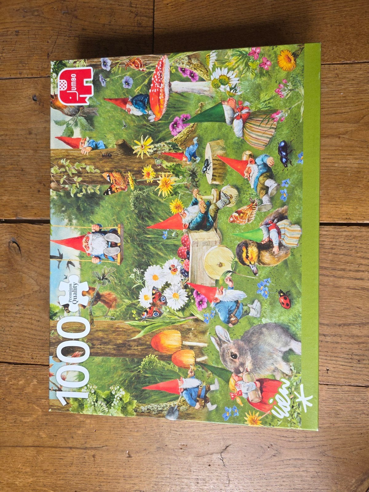 Jumbo Legpuzzel 1000 stukjes - Kabouters in de tuin, Ophalen of Verzenden, 500 t/m 1500 stukjes, Zo goed als nieuw, Legpuzzel