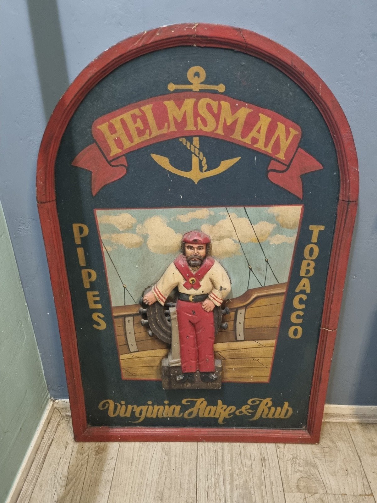 Vintage Helmsman Pipes Tobacco Reclamebord, Ophalen