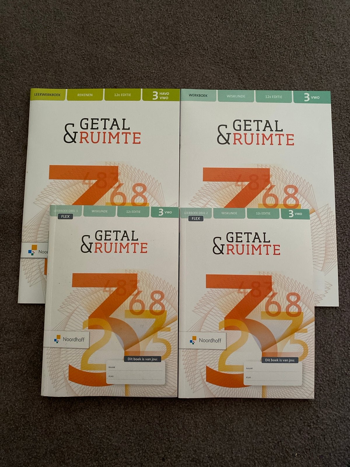 Getal & Ruimte Wiskunde 3 HAVO/VWO 12e editie (4 boeken), Boeken, Ophalen of Verzenden, Zo goed als nieuw, HAVO, Wiskunde A