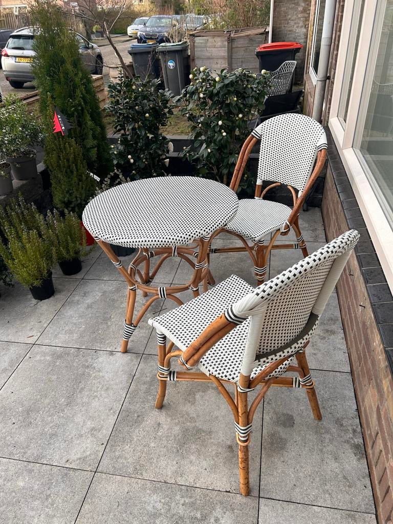 Bistro Tuinset Rotan met 2 Stoelen en Tafel, 2 zitplaatsen, Eettafel, Rotan, Nieuw