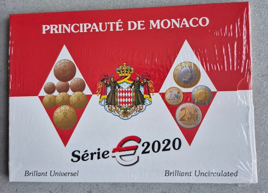 Monaco Bu set 2020 1 cent t/m 2 euromunt nieuwe gesealde set, Ophalen of Verzenden, Monaco, Overige waardes