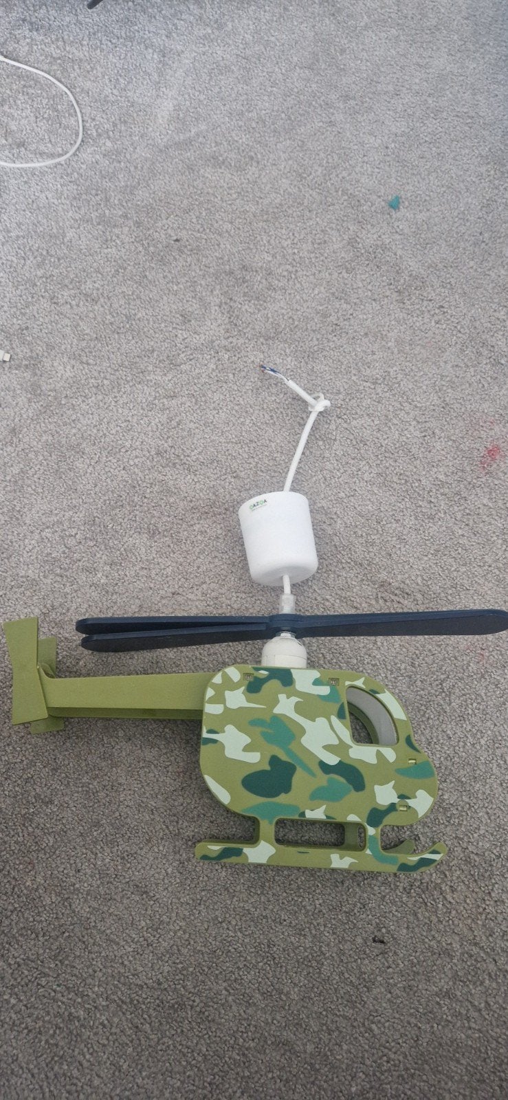 Helikopter plafondlamp - Camouflage design, Ophalen, Overige stijlen, Gebruikt, Hout