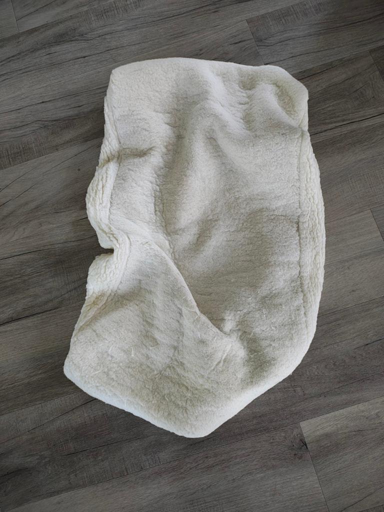 DAALOUMAA teddy merino dubbelzijdig hoeslaken ledikant, Jongetje of Meisje, Ophalen of Verzenden, Zo goed als nieuw, Wit