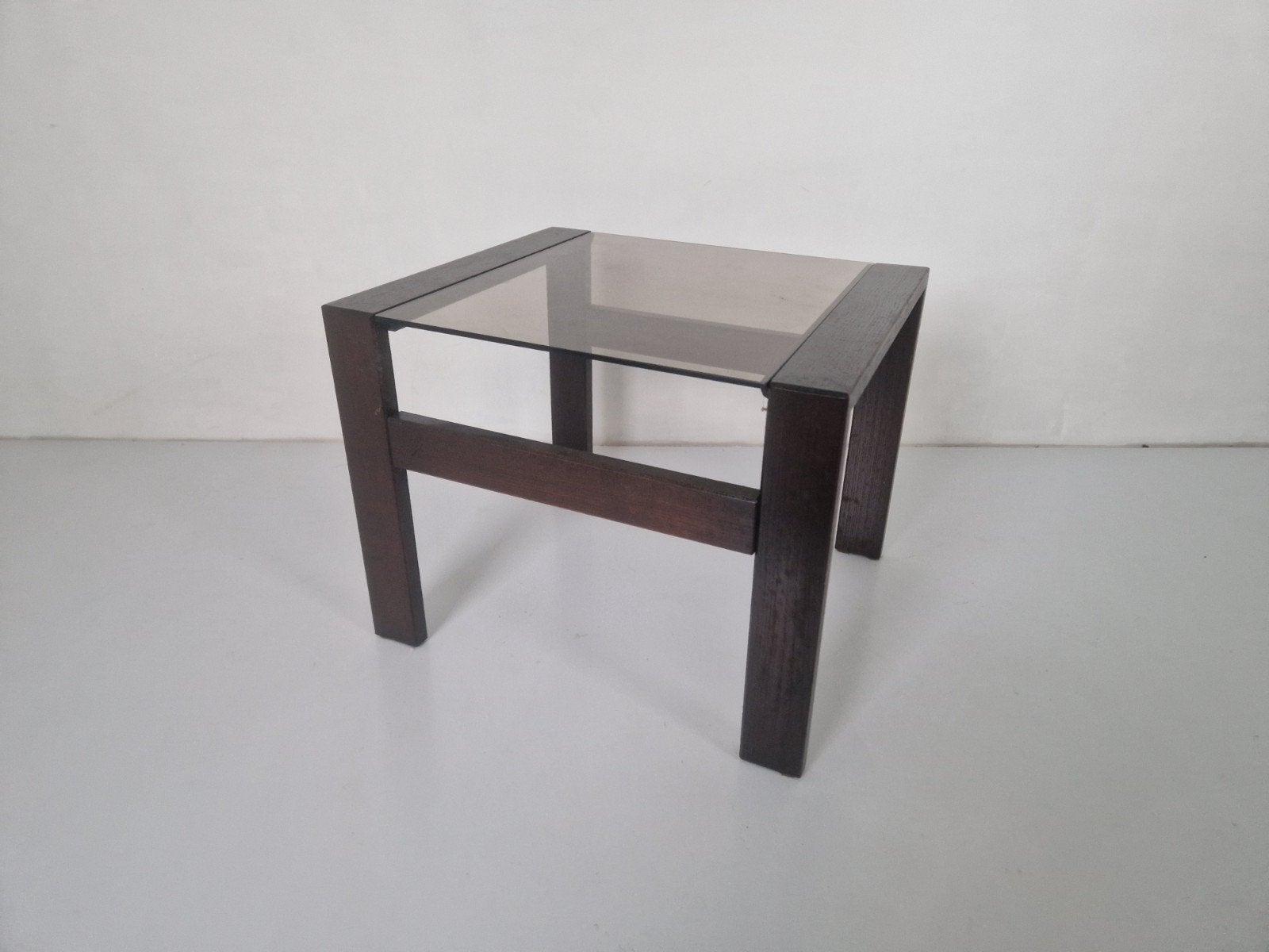 Vintage rookglas design jaren 70 side table, Ophalen of Verzenden