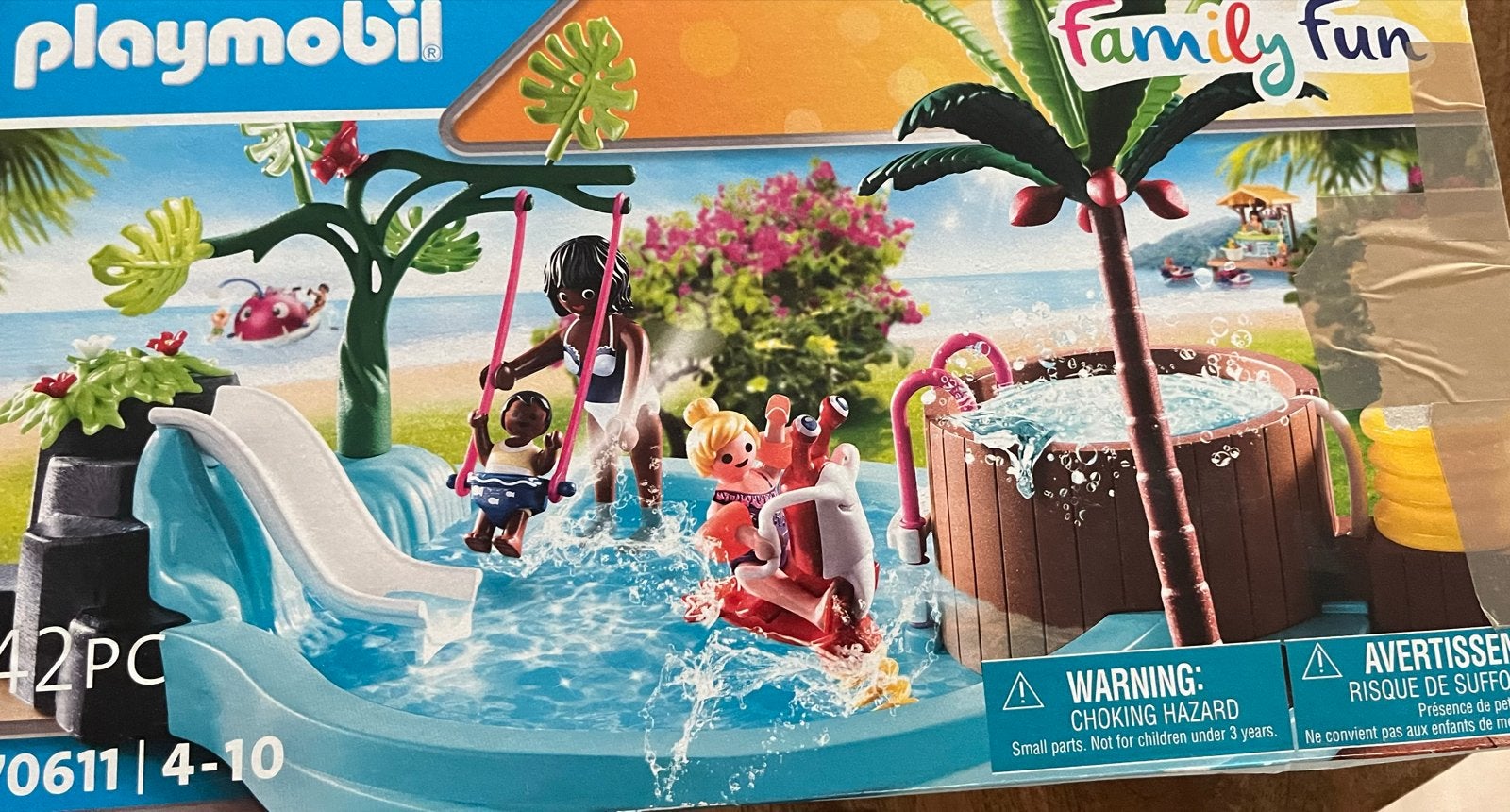 Playmobil Family Fun Zwembad met Glijbaan en Bubbelbad, Complete set, Overige typen, Zo goed als nieuw, Family fun