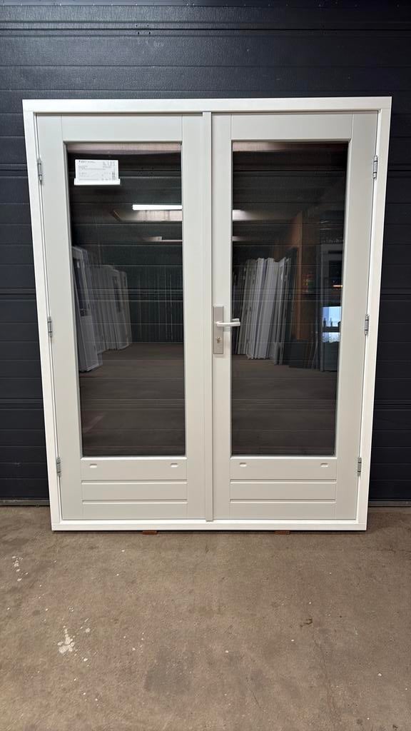 Set openslaande tuindeuren met hardhouten kozijn., Doe-het-zelf en Verbouw, Kozijnen en Schuifpuien, Deurkozijn, Zo goed als nieuw