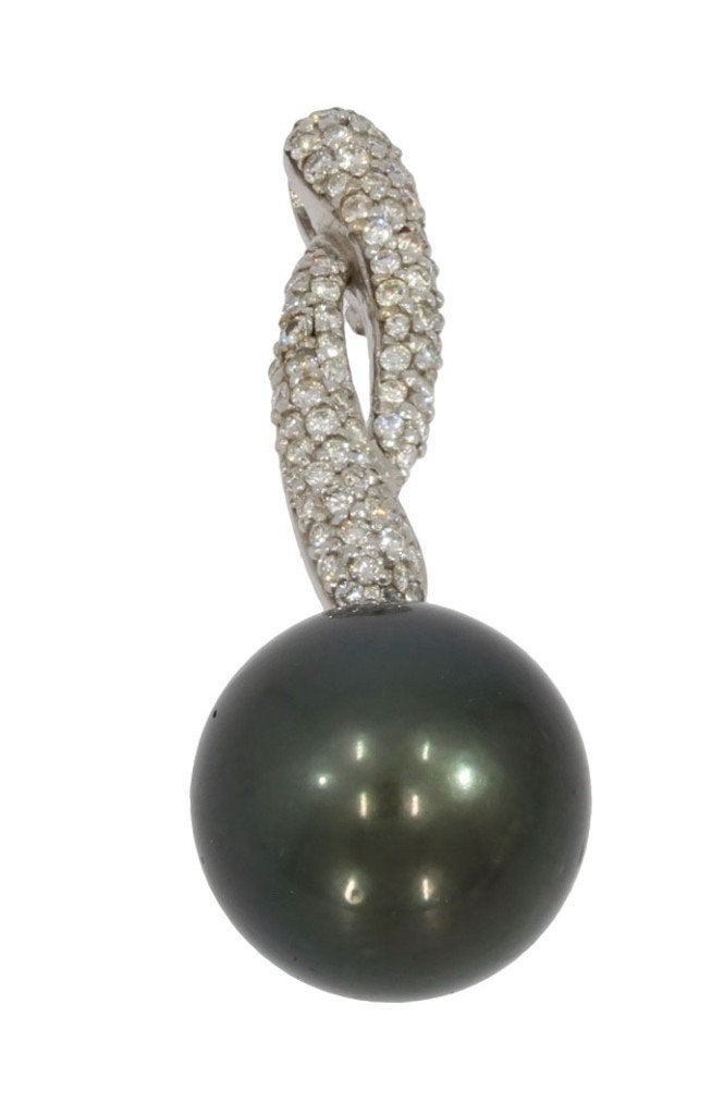 Tientallen diamanten 18k gouden luxe parel ketting hanger, Verzenden, Zo goed als nieuw, Met edelsteen, Info@voordeelsieraden.nl
