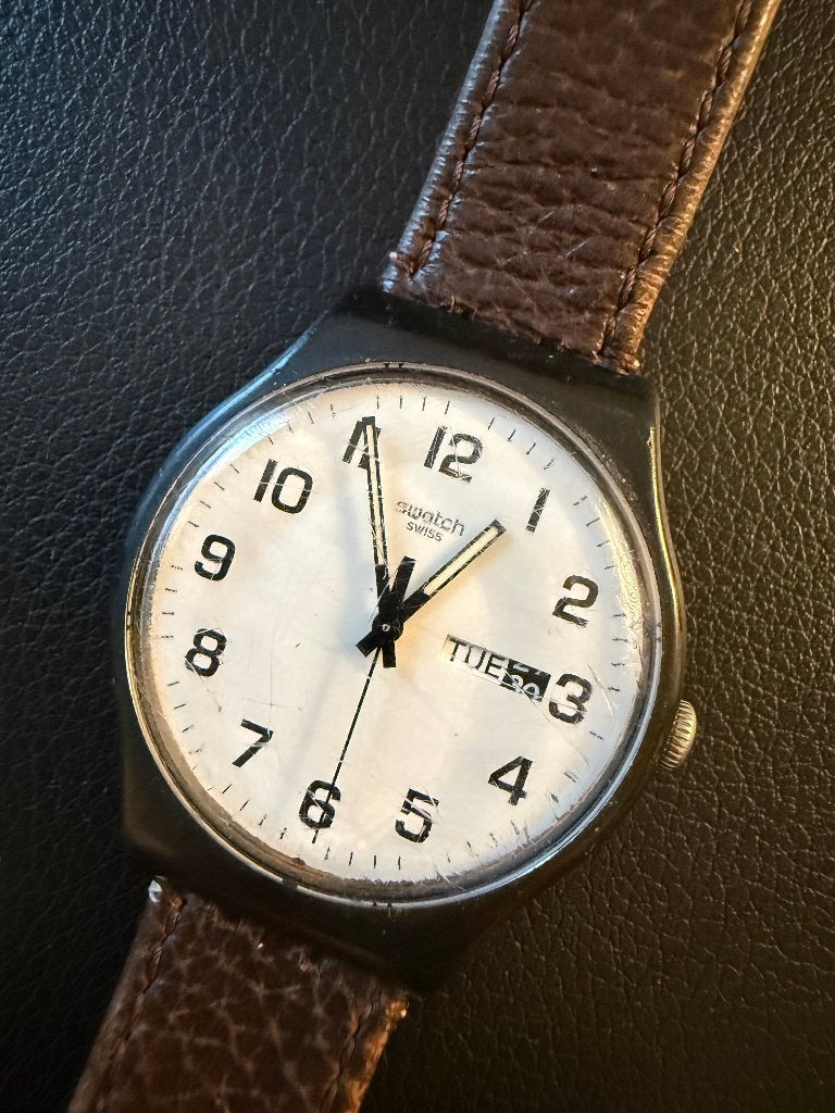 Vintage 1996 Swatch "English Breakfast" Unisex Watch, Ophalen of Verzenden, Gebruikt, Android, Swatch