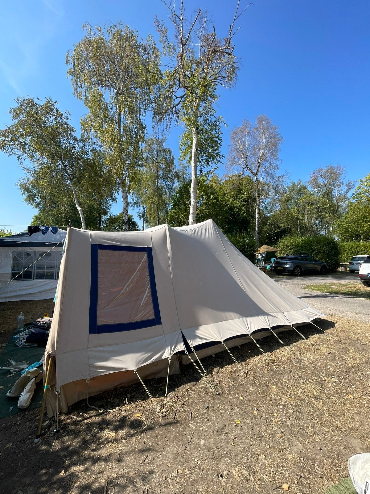 Vrijbuiter Stormvogel 4 katoenen tent + extra luifel, Ophalen, Zo goed als nieuw