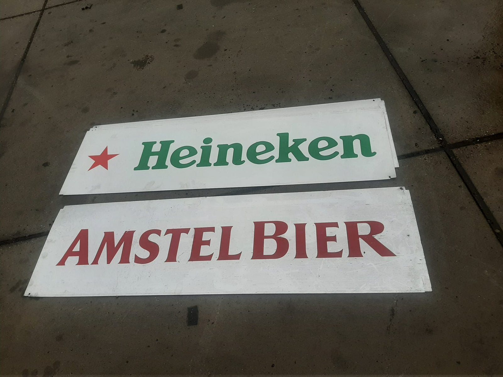 10x alu. Platen heineken/amstel/brand bier, Verzamelen, Ophalen, Zo goed als nieuw, Reclamebord, Plaat of Schild, Heineken