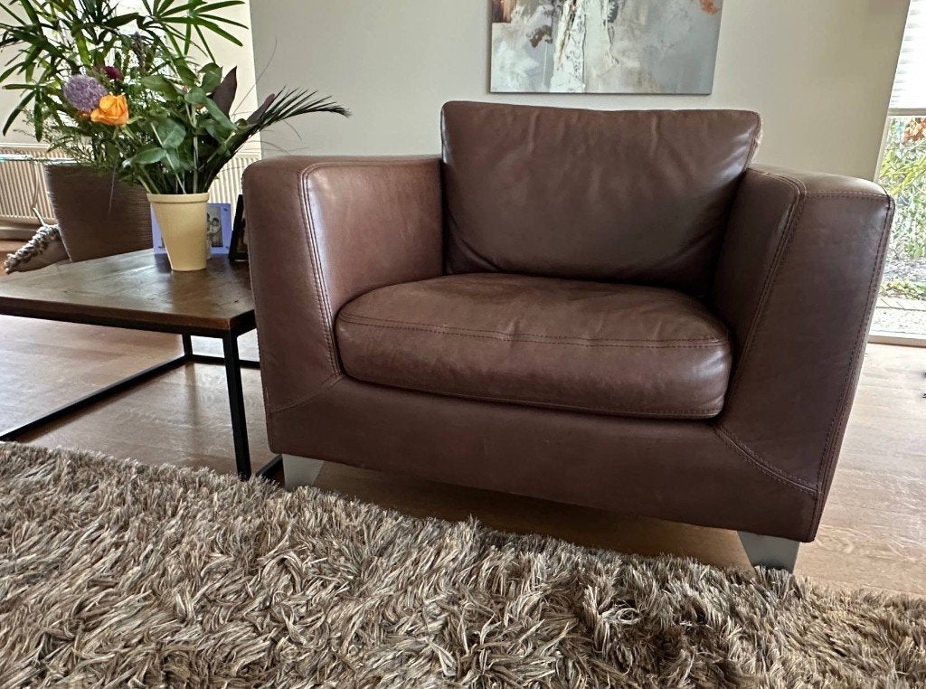 Machalke & Machalke lederen fauteuil, Ophalen, Gebruikt, 75 tot 100 cm, Tijdloos