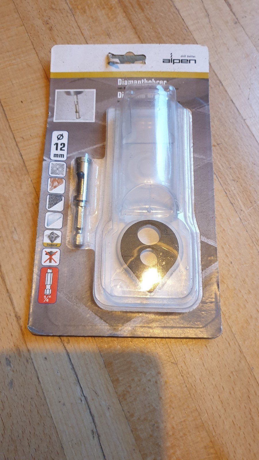 Alpen Diamantboor 12 mm met boorhulp en waterkoeling, Ophalen of Verzenden, Nieuw, Overige typen