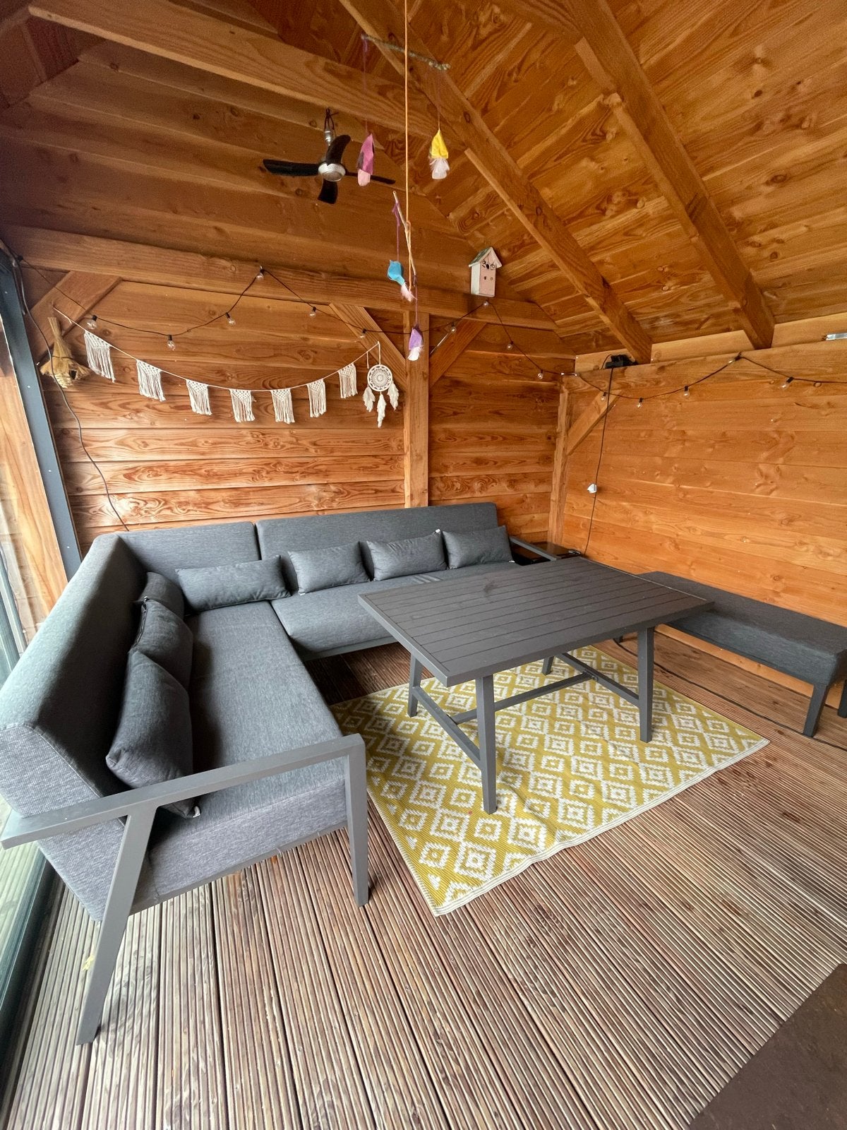 Moderne Garden Impressions Loungeset met Tafel en Bankje, Overige materialen, Gebruikt, Meer dan 8 zitplaatsen, Ophalen of Verzenden
