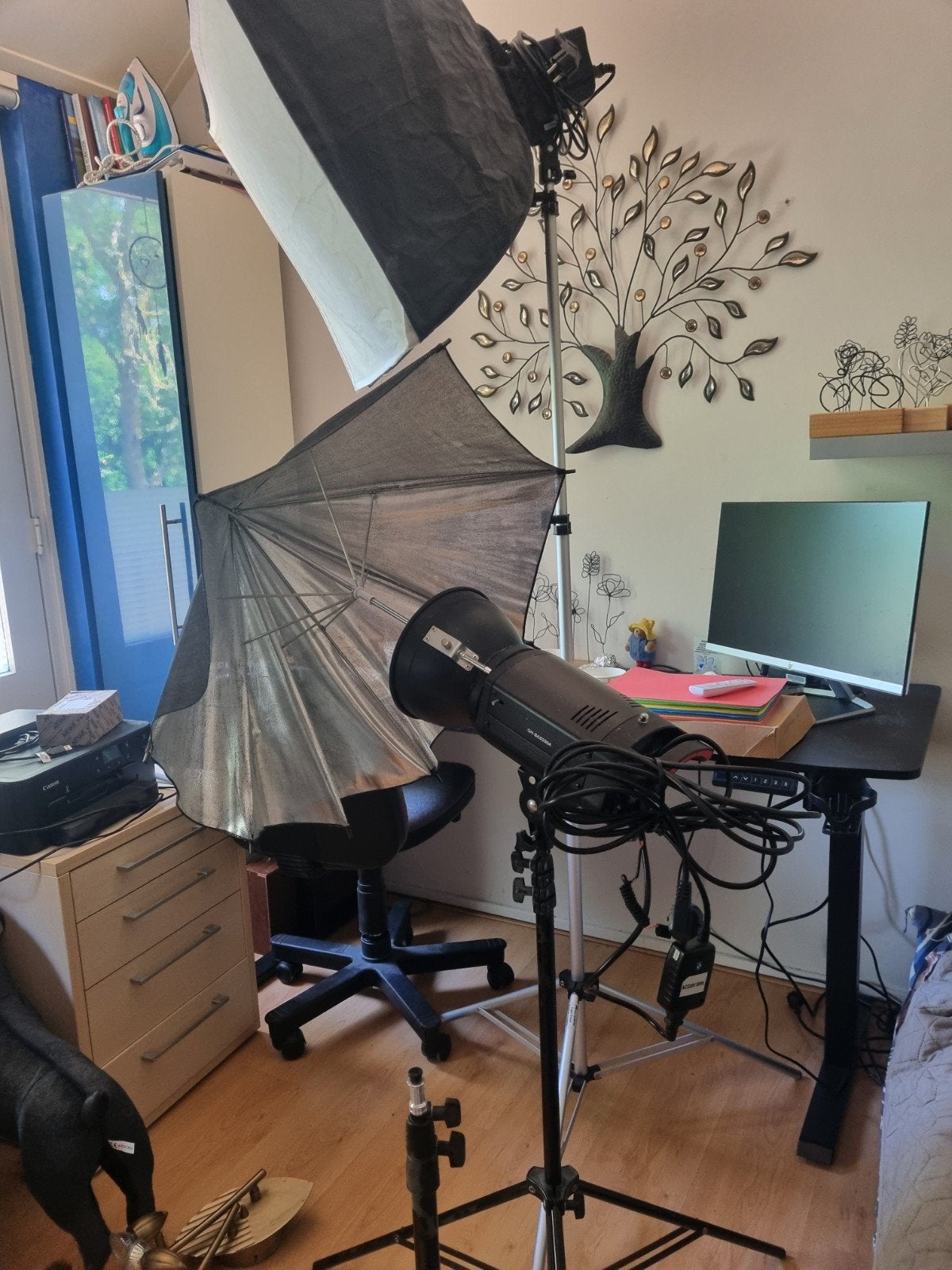 Studio flash lamp (QH BAS250a) en studio lamp (falcon eyes), Ophalen of Verzenden, Lamp of Flitsset