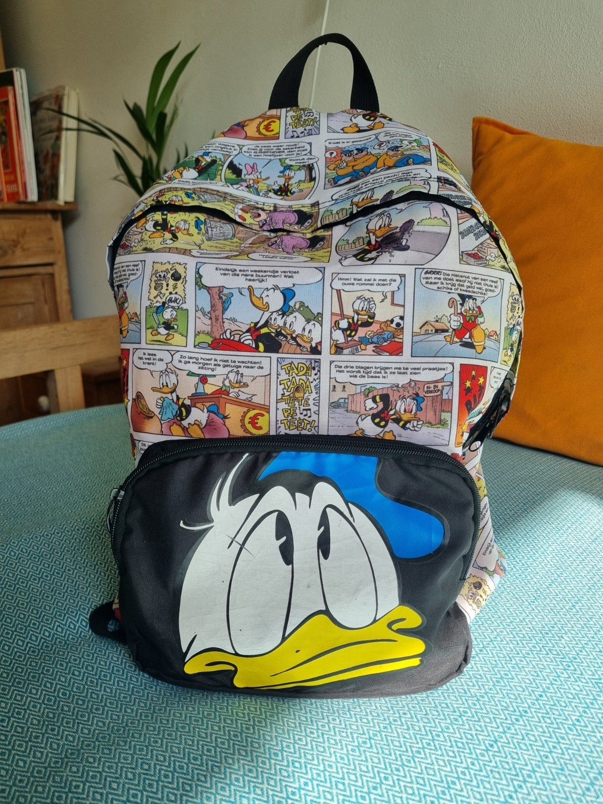 Donald Duck Rugzak - Stripboek Design schooltas  zeldzaam, Ophalen of Verzenden, Gebruikt, 25 tot 40 cm, Disney of Dora