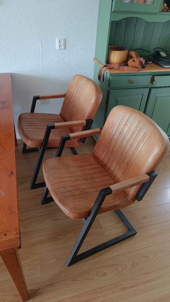 Eetkamer stoelen set 4x, Huis en Inrichting, Stoelen, Ophalen, Gebruikt, Bruin, Vier
