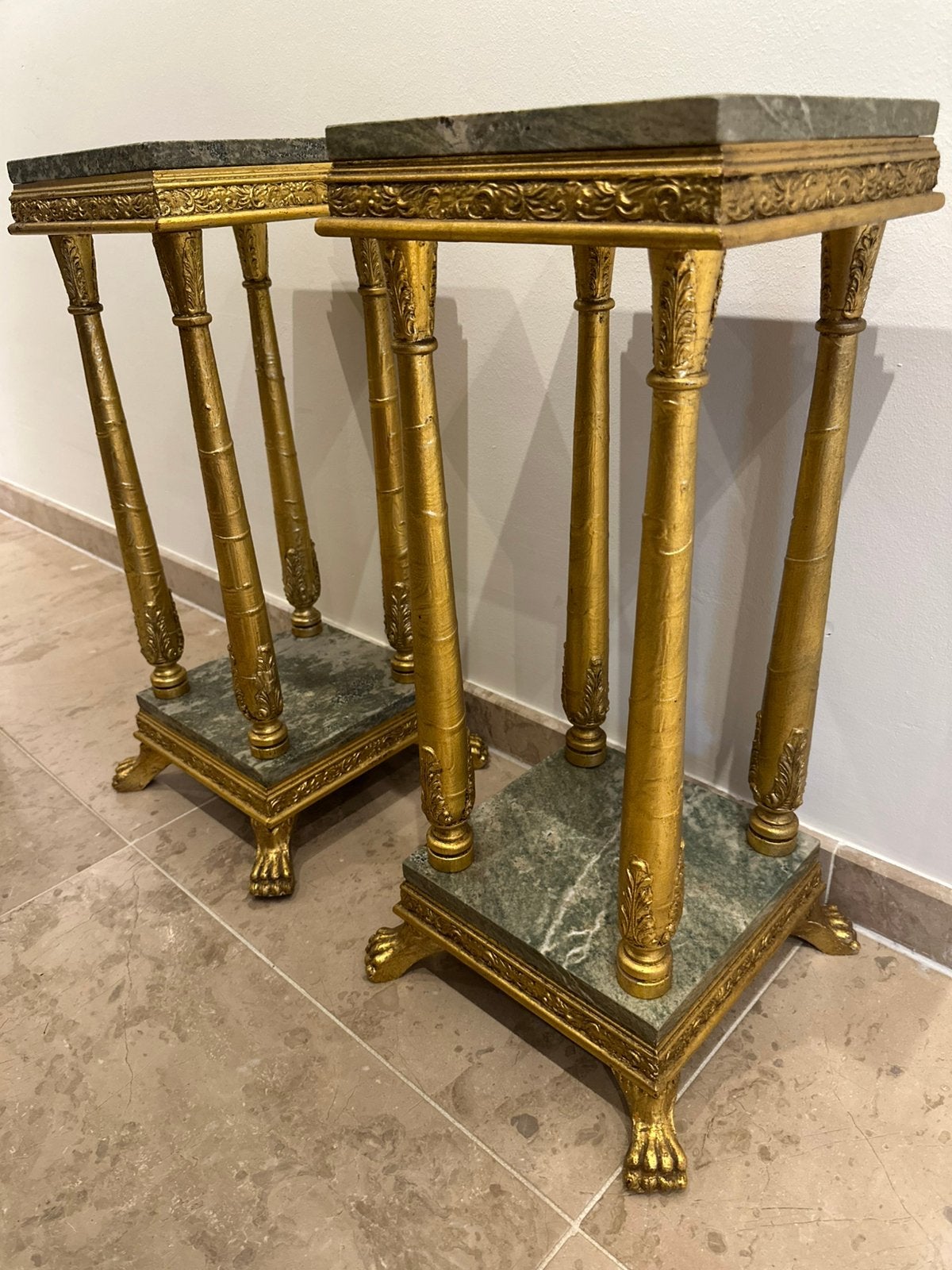 Set van 2 klasieke Empire-stijle Piëdestal, Sokkel, Huis en Inrichting, Woonaccessoires | Zuilen en Pilaren, Ophalen, Zo goed als nieuw
