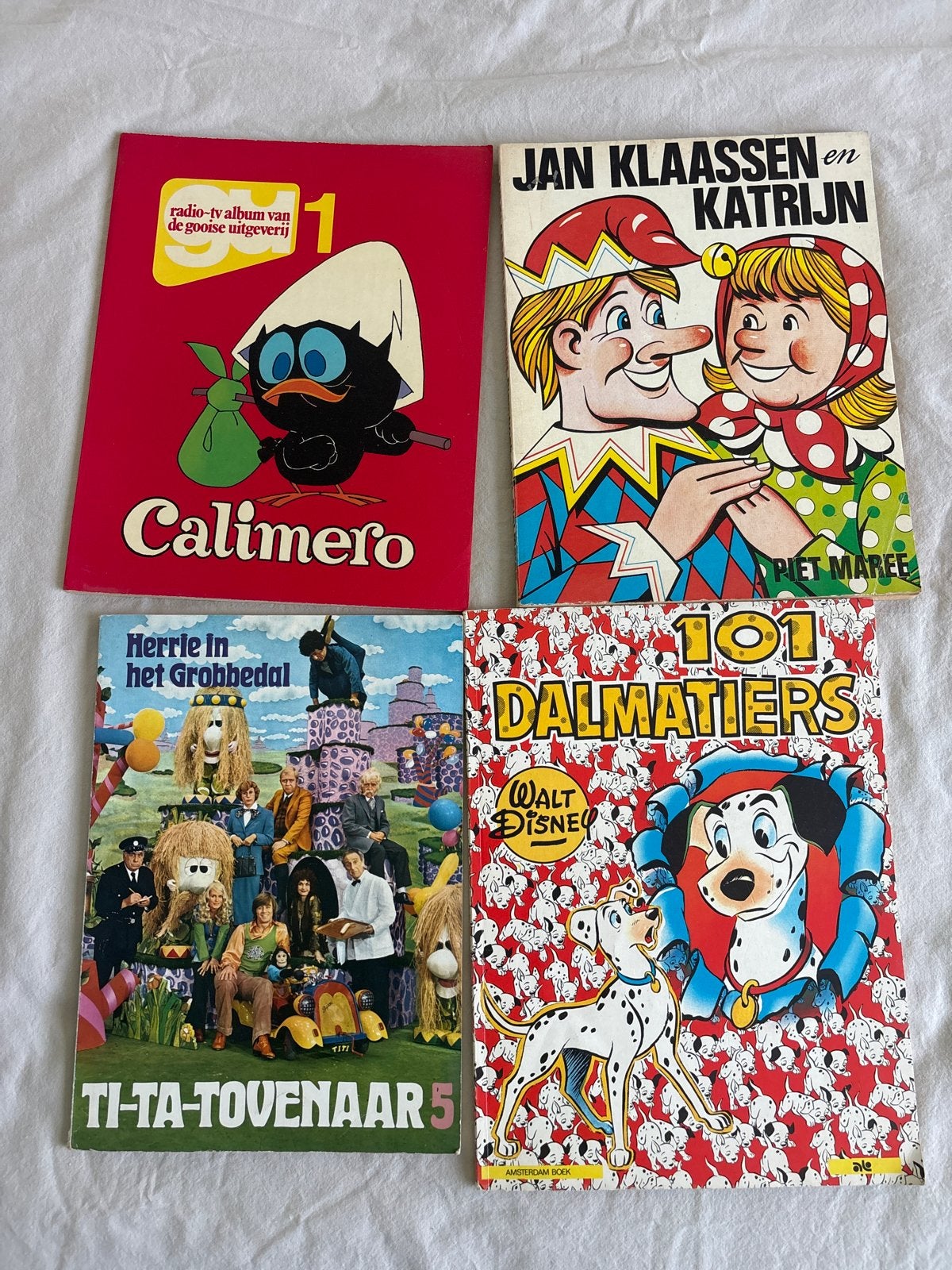 Vintage kinderboeken: Calimero, 101 Dalmatiërs, Jan Klaassen, Boeken, Ophalen of Verzenden, Gelezen, Sprookjes
