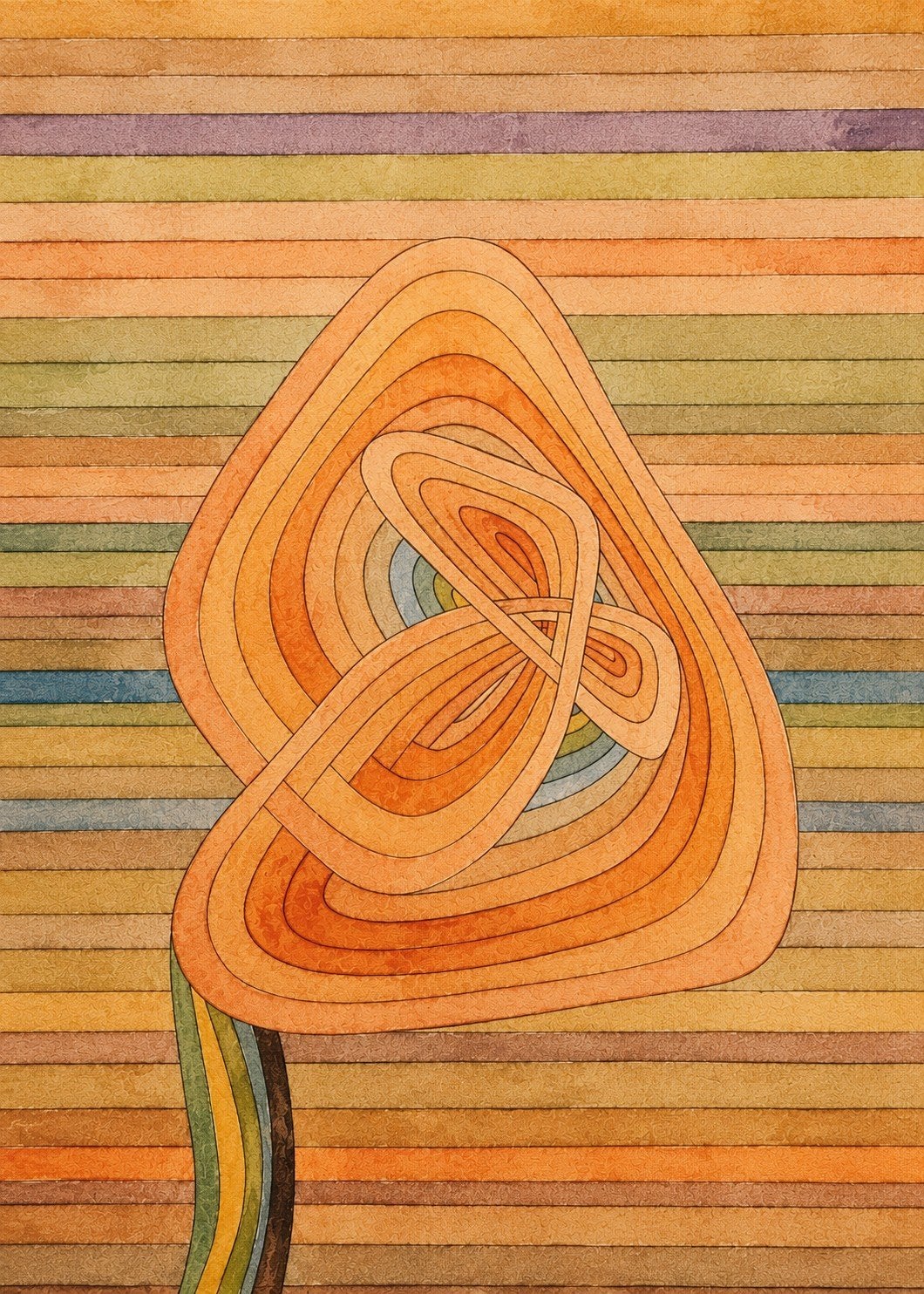 Abstracte aquarel Poster met organische vormen, Ophalen of Verzenden