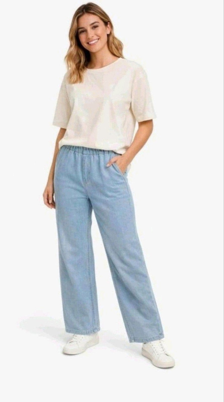 Even&Odd Wide Leg Jeans - Lichtblauw - Maat 38/M - Nieuw, Maat 38/40 (M), Blauw, Nieuw, Ophalen of Verzenden